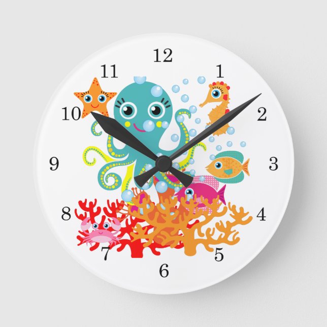 Welcome to the Ocean Runde Wanduhr (Vorderseite)