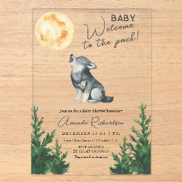 Welcome to the pack! Wolf Baby Shower Acryleinladungen