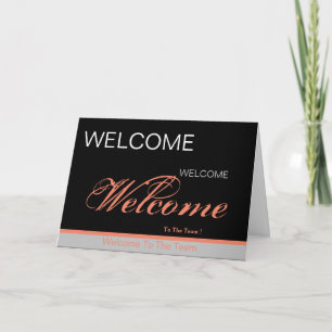 Welcome To The Team Grey Blue Badge Karte