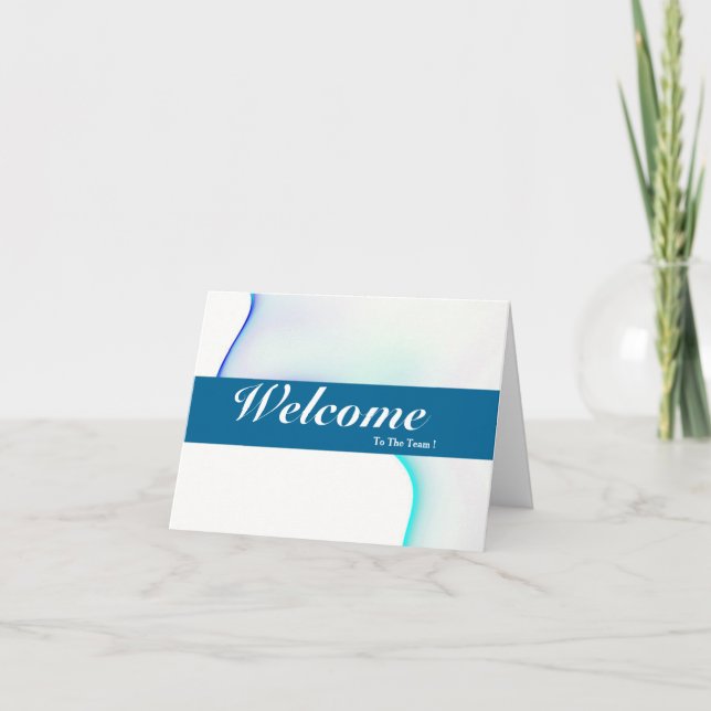 Welcome To The Team White Minimal Blue Badge Karte (Vorderseite)