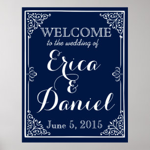 welcome to the wedding  of poster sign chalkboard
