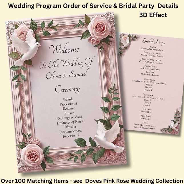 Welcome to Wedding Ceremony, Pink Roses & Doves  (Von Creator hochgeladen)