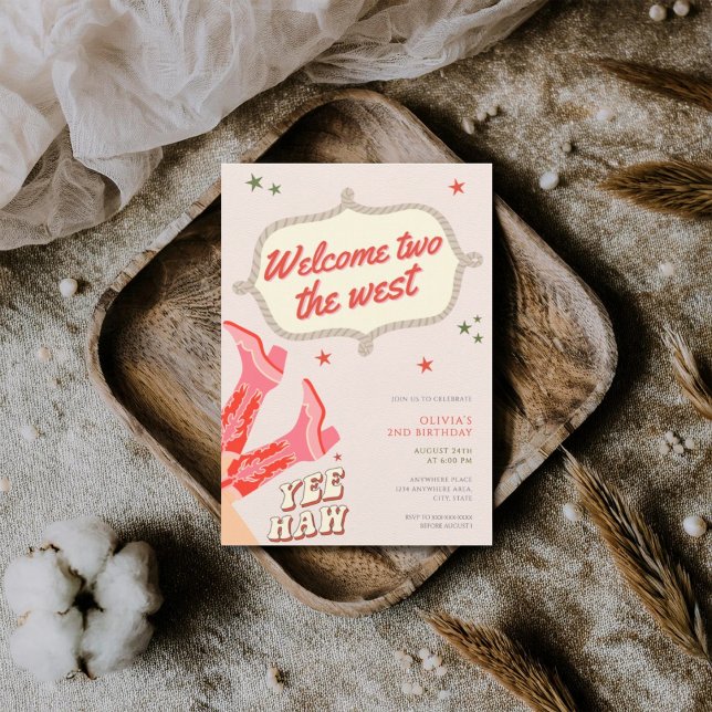 Welcome two the west cowgirl 2nd birthday  einladung (Von Creator hochgeladen)