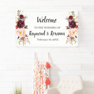 Welcome Wedding Marsala Blume Banner