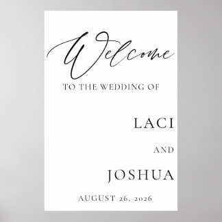 Welcome Wedding Sign | Elegant Wedding Welcome  Poster