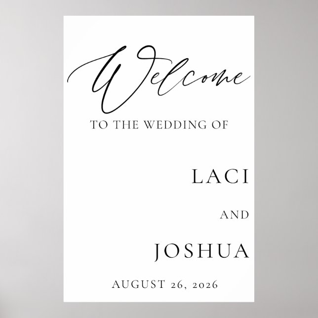 Welcome Wedding Sign | Elegant Wedding Welcome  Poster (Vorne)