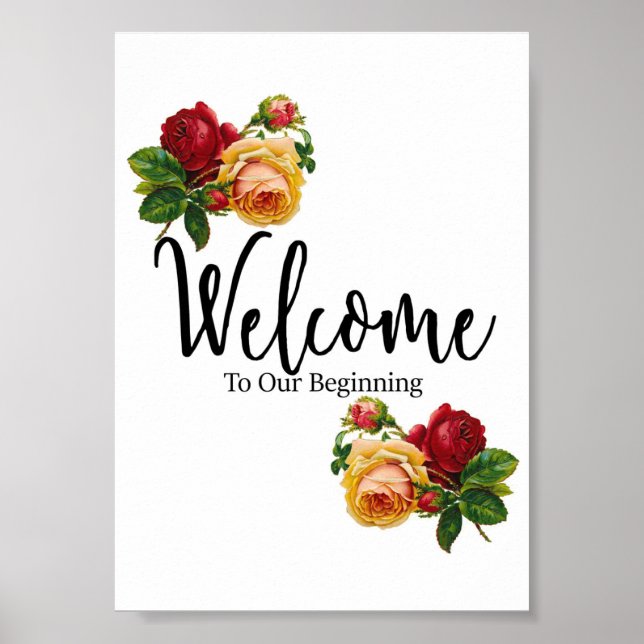 Welcome Wedding Sign Poster (Vorne)