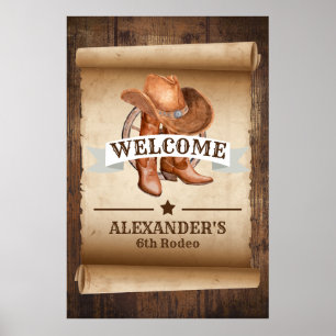 Welcome Western Country Boots Poster
