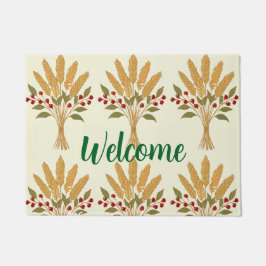 🌾 **"Welcome" Wheat Bouquet Doormat Fußmatte
