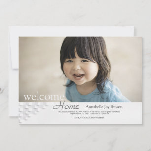 Welcome Zuhause Adoption Foto Ankündigung