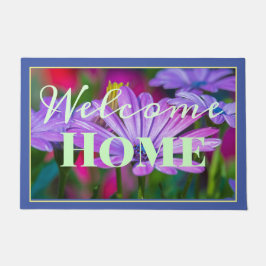 Welcome Zuhause Bornholm Marguerite Green Lila ros Fußmatte