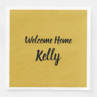 Welcome Zuhause Brush Brushstroke Script Gold