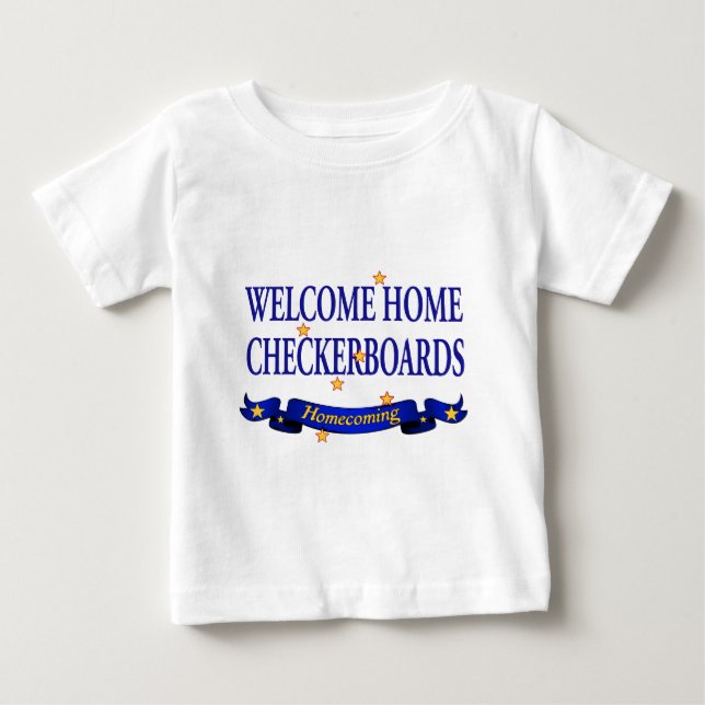 Welcome Zuhause-Checkboards Baby T-shirt (Vorderseite)