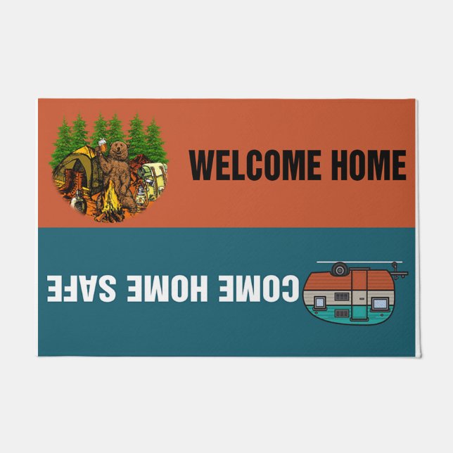 Welcome Zuhause Come Zuhause Safe Camping Fußmatte (Vorderseite)