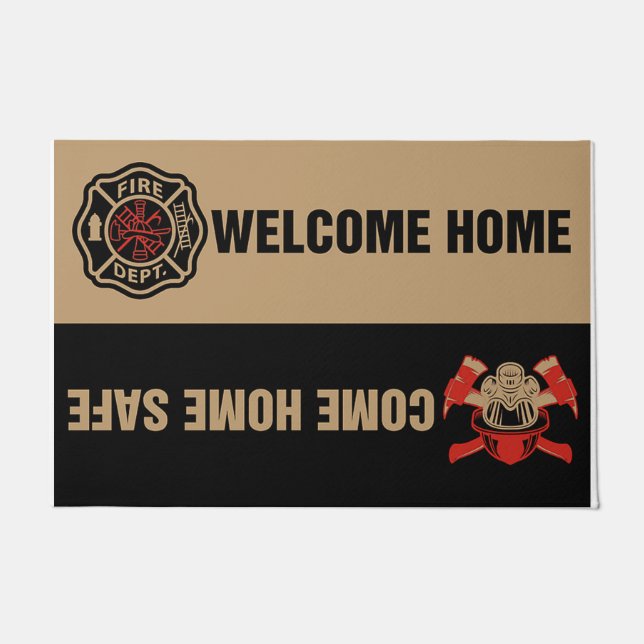 Welcome Zuhause Come Zuhause Safe Fireman Fußmatte (Vorderseite)