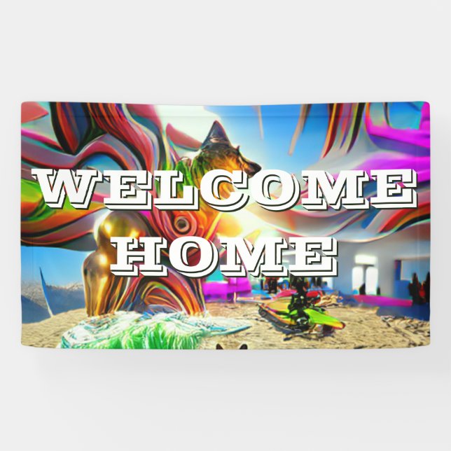Welcome Zuhause Custom German Shepherd Dog Banner (Horizontal)