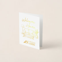 Welcome Zuhause Custom Real Anwesen Gold Foil Card