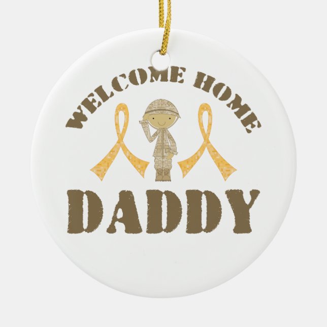 Welcome Zuhause Daddy Keramikornament (Vorne)