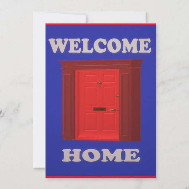 WELCOME ZUHAUSE ENTRANCE RED AND BLAUE EINLADUNG (Vorderseite)