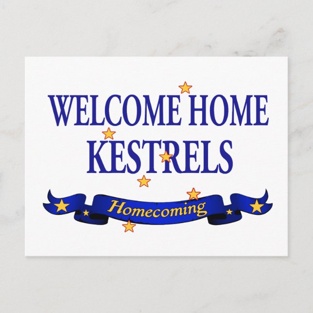 Welcome Zuhause Kestrels Postkarte (Vorderseite)