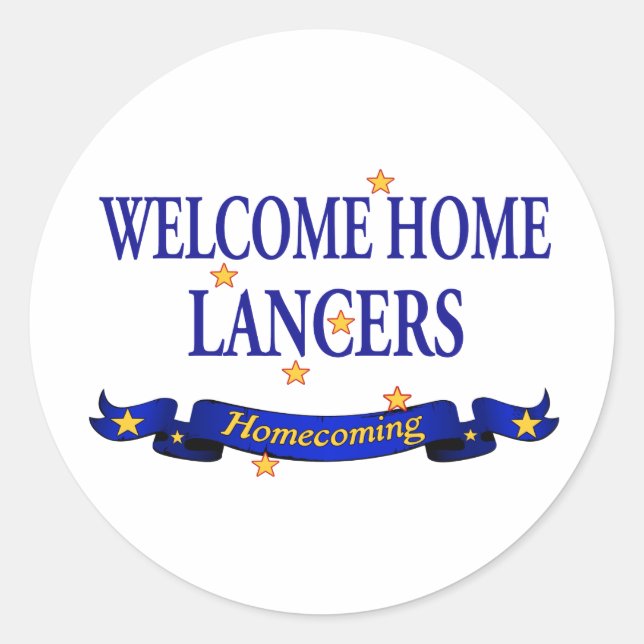 Welcome Zuhause Lancers Runder Aufkleber (Vorderseite)