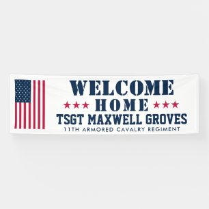 Welcome Zuhause Military Banner mit US-Flagge