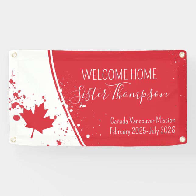 Welcome Zuhause Missionary Banner Red (Horizontal)