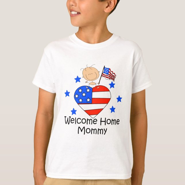 Welcome Zuhause Mommy Strichmännchen Baby T-Shirt (Vorderseite)