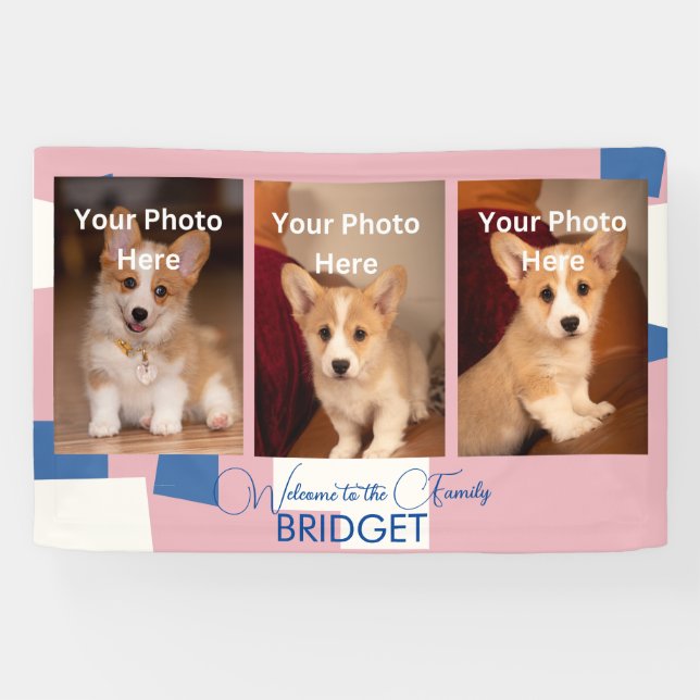 Welcome Zuhause New Puppy, Welpendusche Banner (Horizontal)