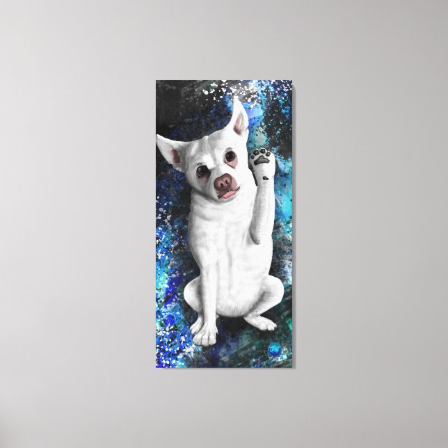 Welcome Zuhause | Niedlicher Hund Leinwanddruck (Vorderseite)