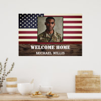 Welcome Zuhause Party Soldier Custom Foto USA Flag