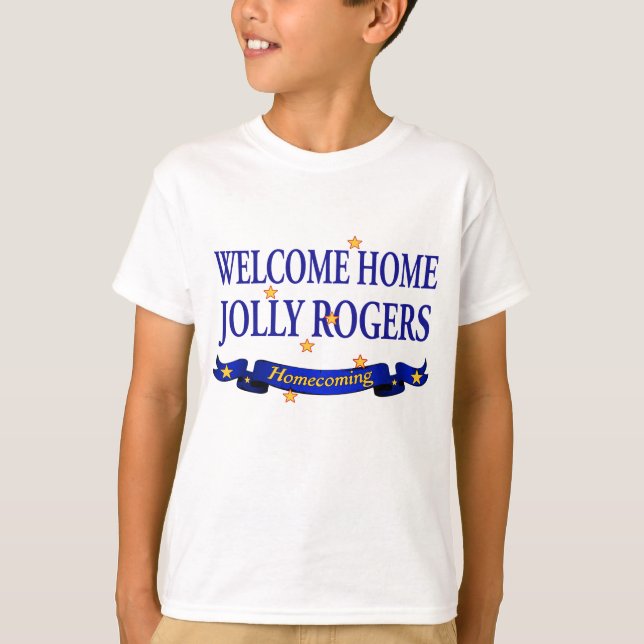 Welcome Zuhause Piratenflagge T-Shirt (Vorderseite)