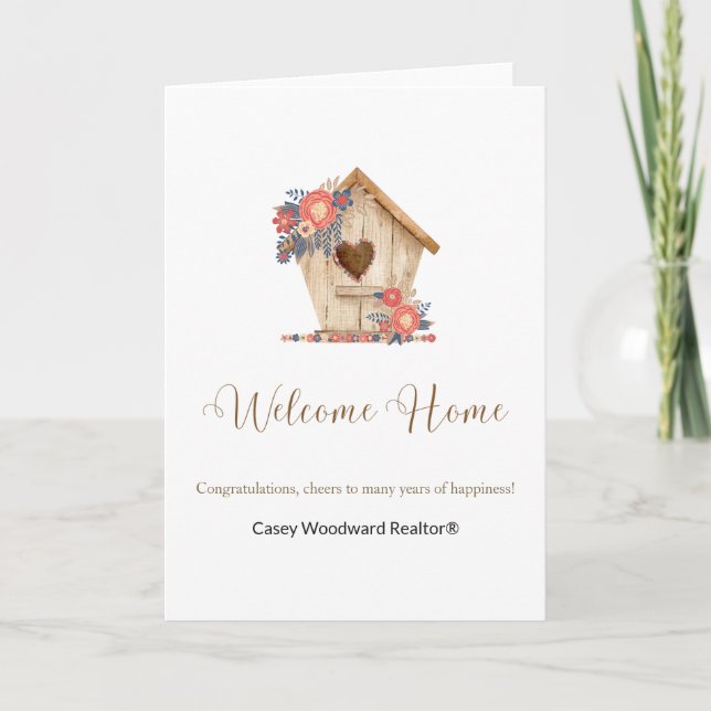 Welcome Zuhause Realtor Personalisiert Dankeskarte (Vorderseite)