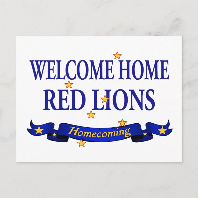 Welcome Zuhause Red Lions Postkarte (Vorderseite)