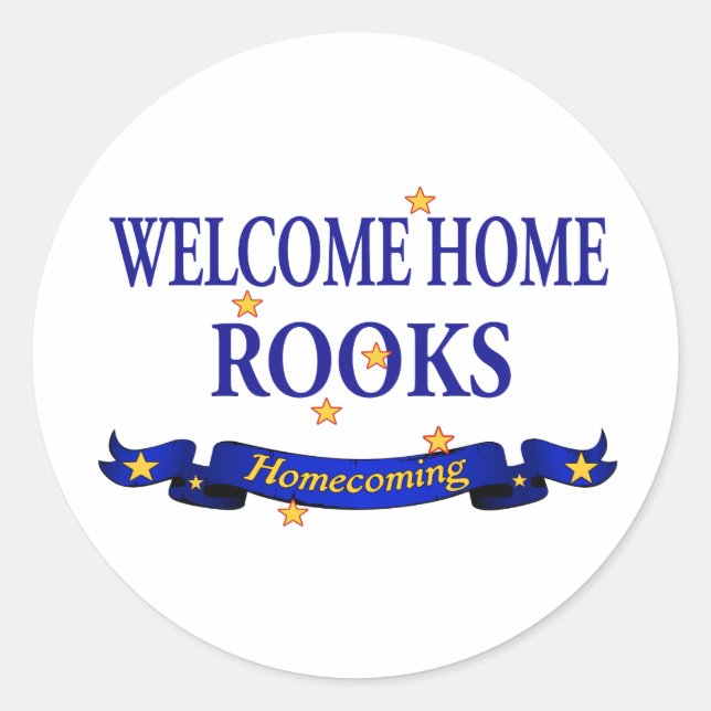Welcome Zuhause Rooks Runder Aufkleber (Vorderseite)