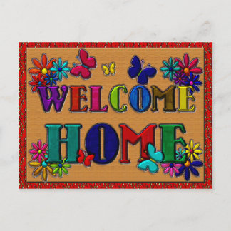 Welcome Zuhause Sign Butterfly Postkarte