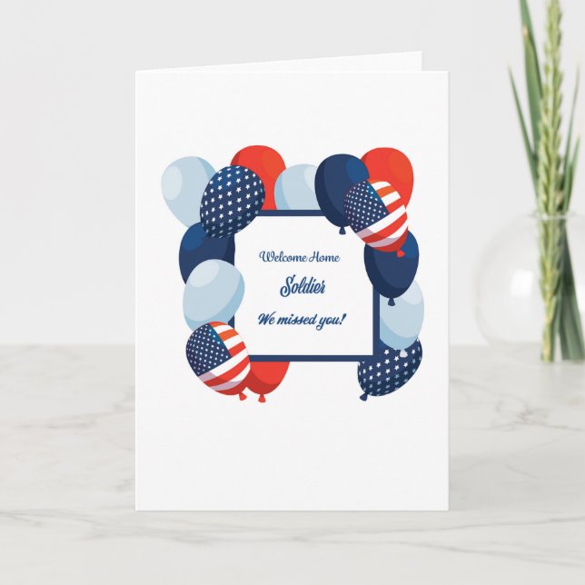 Welcome Zuhause Soldier Patriotic Karte (Vorderseite)