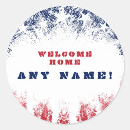 Welcome Zuhause Stars & Stripes Veteran Runder Aufkleber