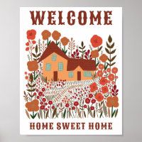 WELCOME ZUHAUSE SWEET ZUHAUSE Farmhouse Blume CUST