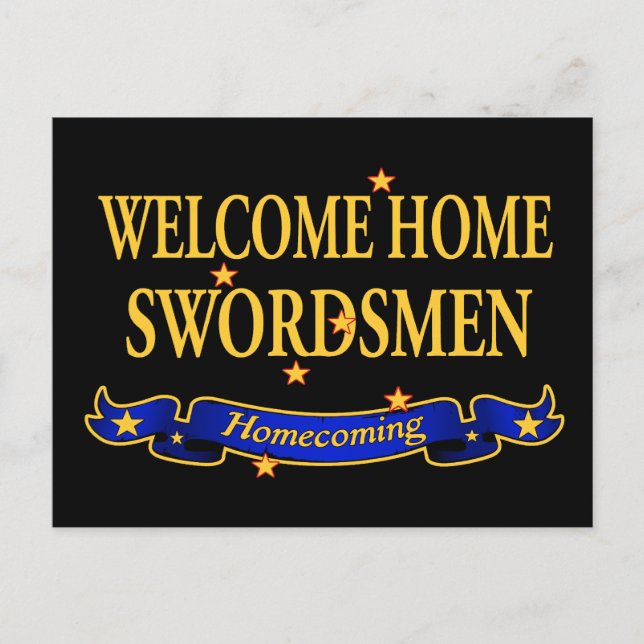 Welcome Zuhause Swordsmen Postkarte (Vorderseite)