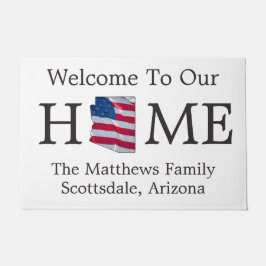 Welcome Zuhause USA Flag Arizona Karte Doormat Fußmatte