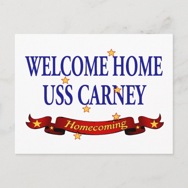 Welcome Zuhause USS Carney Postkarte (Vorderseite)