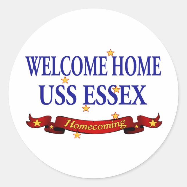 Welcome Zuhause USS Essex Runder Aufkleber (Vorderseite)