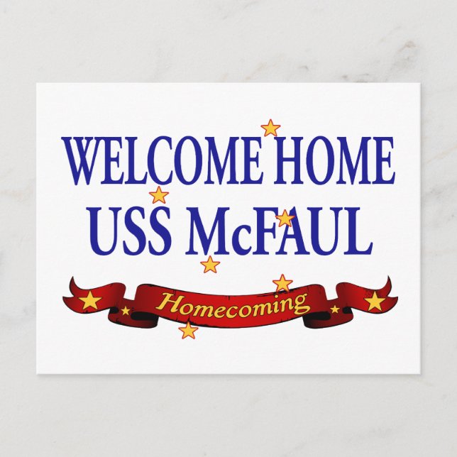 Welcome Zuhause USS McFaul Postkarte (Vorderseite)