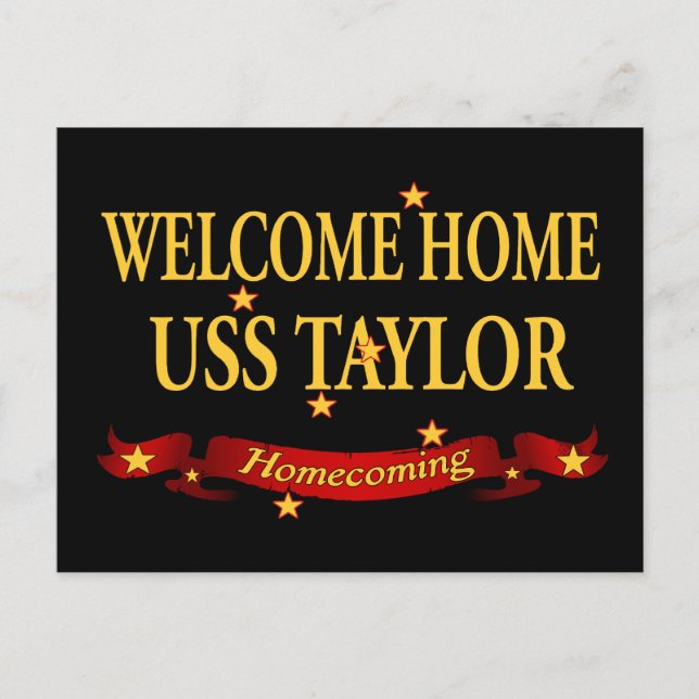Welcome Zuhause USS Taylor Postkarte (Vorderseite)