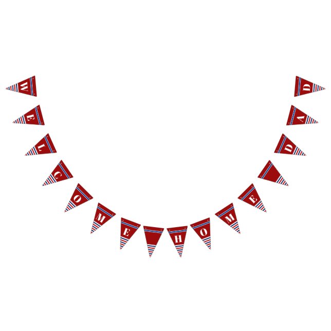 Welcome Zuhause Vater Classic Red White Blue Strei Wimpelkette (Alle)