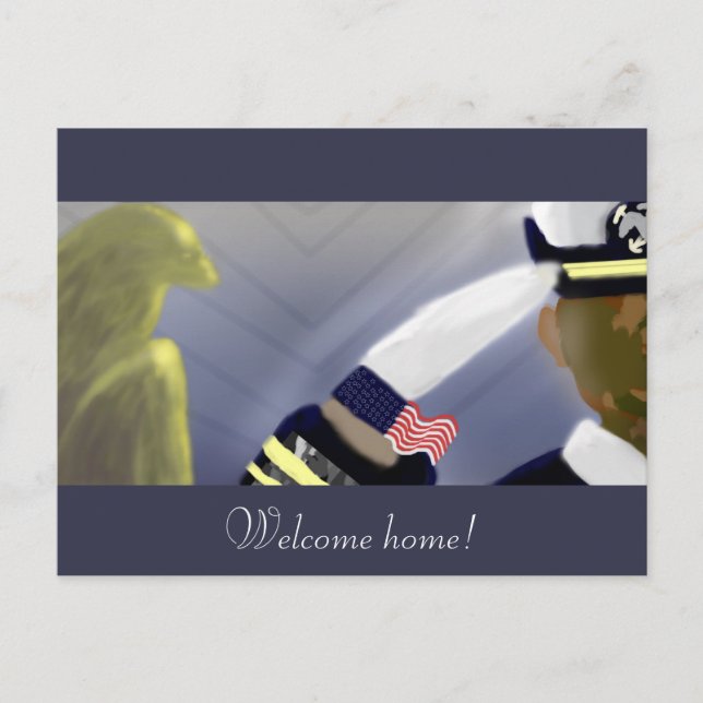Welcome Zuhause Veteran Postcard Postkarte (Vorderseite)