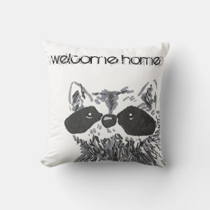 Welcome Zuhause Woodland Animal Raccoon Kissen