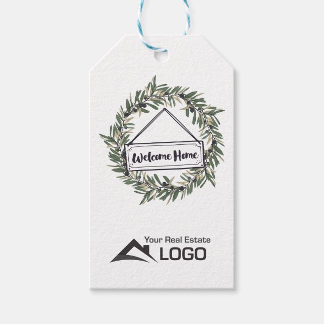 Welcome Zuhause Wreath Custom Real Anwesen Geschenkanhänger (Vorderseite)