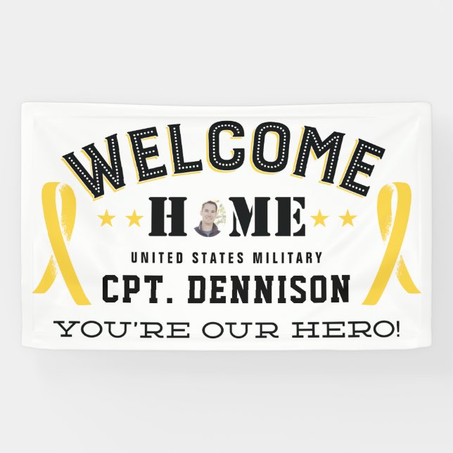 Welcome Zuhause Yellow Ribbon Stationierung Banner (Horizontal)